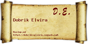 Dobrik Elvira névjegykártya